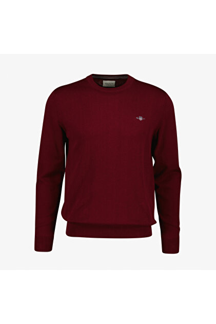 Men's Claret Red Regular Fit Crew Neck Sweater