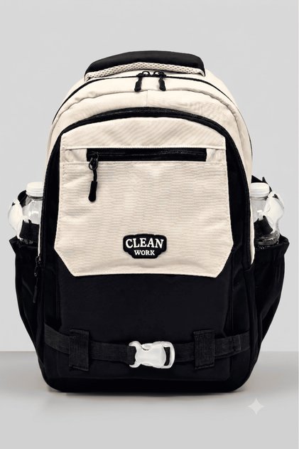 Water Resistant Satin Fabric Horizontal Column Detailed Unisex Multi-Compartment Middle School, High School School Backpack Travel Bag