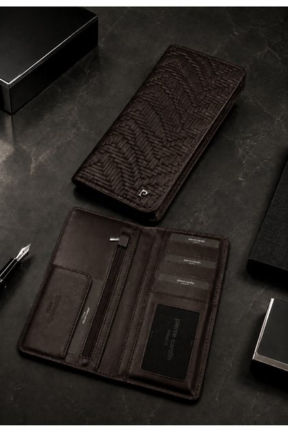 Brown Men's 100% Genuine Leather Vertical Wallet - Leather Wallet - Men's Leather Accessory - Pc-11055K