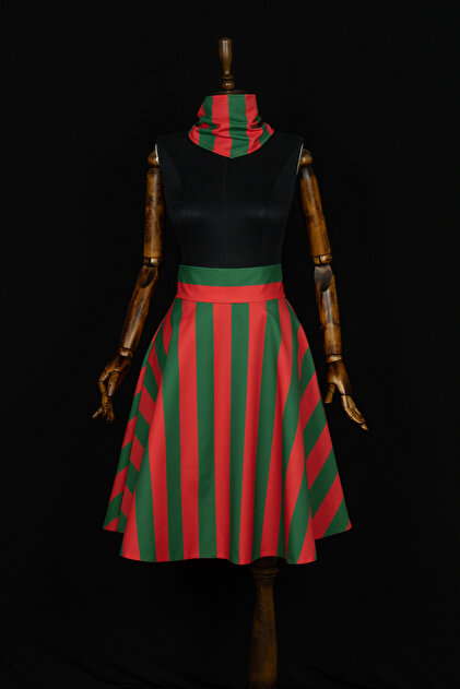 Striped Flared Skirt