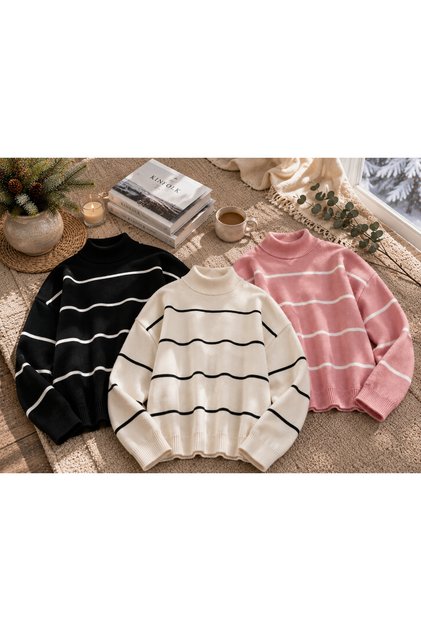 Women's Striped Oversize Knitted Sweater