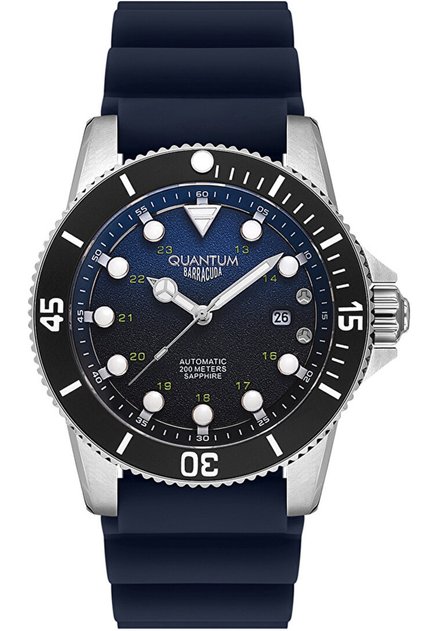 QUANTUM BAR1115.399 Men Automatic Display Watch & Silicone Strap Dark Blue