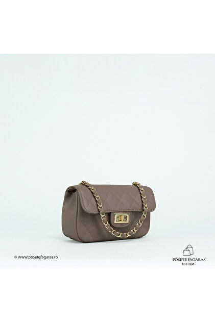 Poseta Piele Baby Ruby - Taupe, Geanta Casual din Piele Naturala, Geanta, Genti