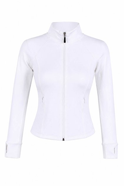 Zippered White Women's Jacket 7328