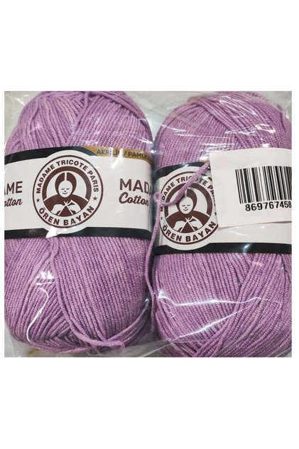 Madame Cotton Lila Hand Knitting Yarn Color: 023 2 Pieces