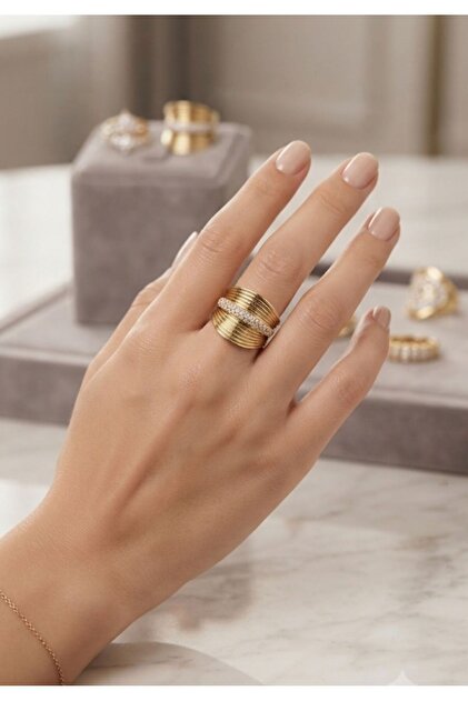 Women's Xuping Rose Color Stone Ring