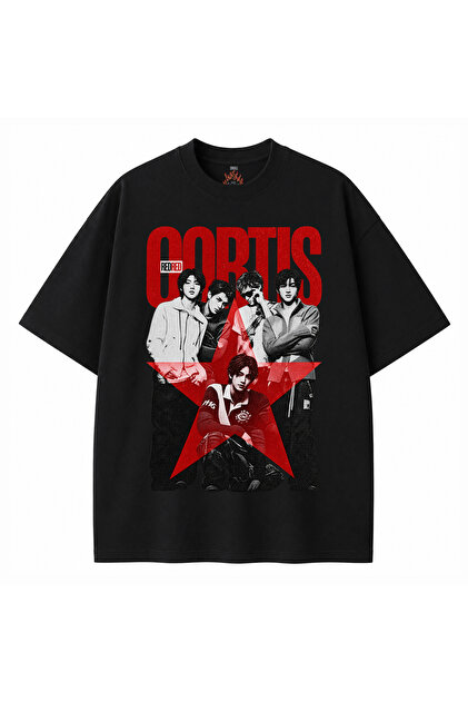 Presmono Unisex Siyah Band K-Pop Cortis T-Shirt 596238tt - Fiyatı