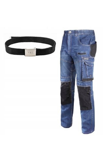 Pantaloni de lucru blugi elastici slim albaștri cu întărituri r. S