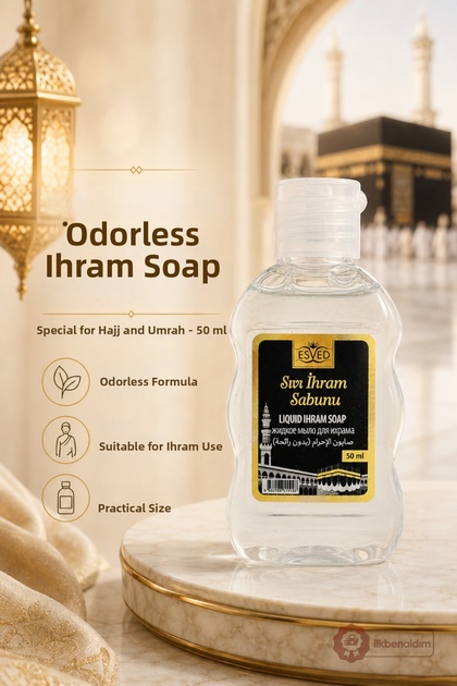 Ihrama Suitable Odorless Liquid Soap 50ml Soap for Hajj and Umrah |   Does Not Contain Perfume and Alcohol