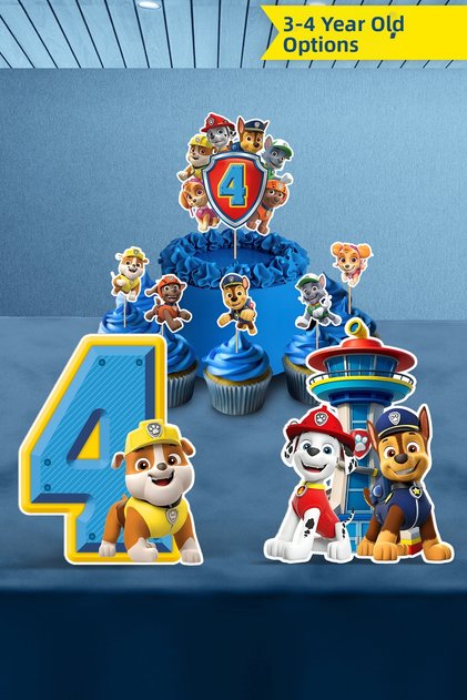 Paw Patrol Birthday Party Set (3 Years Old - 4 Years Old Paw Petrol Birthday Concept) - Mini