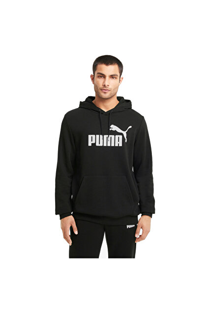586688 ESS Big Logo Hoodie Erkek Kapüşonlu Sweatshirt SİYAH