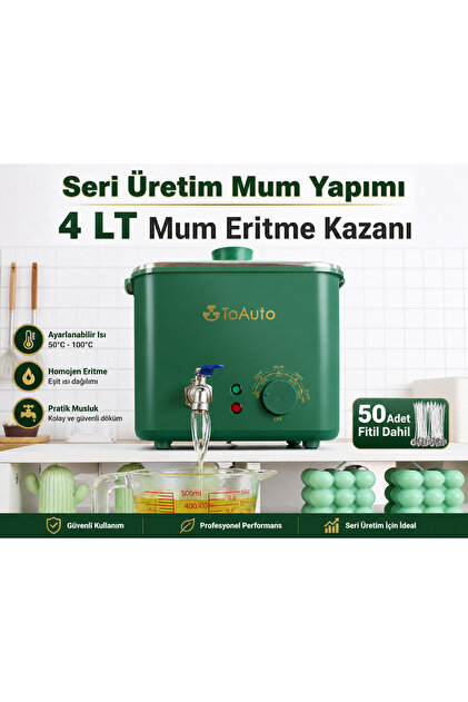 TOAUTO 4 Lt Mum Eritme Makinesi Musluklu | Termostatlı Wax Eritici