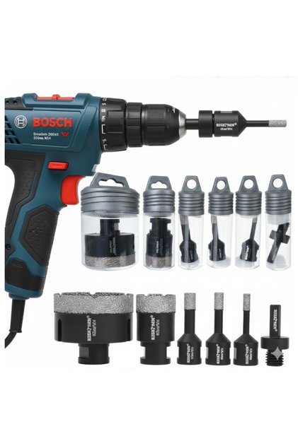 Set 6 carote diamantate NewTech M14 6–68 mm pentru gresie, granit, piatră și ceramică, cu ghidaj