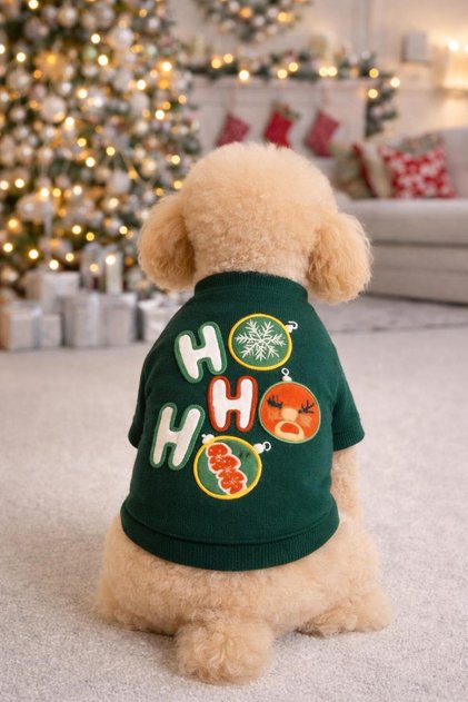 Hohoho Emerald Small Breed Dog Stretch Fabric Sweatshirt