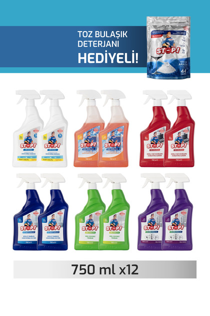 Temizlik Paketi - 12'li Set (Toz Bulaşık Deterjanı Hediyeli)