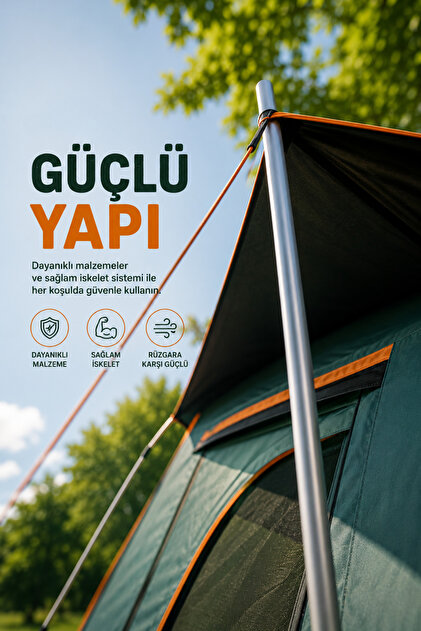 post alley 4 Kişilik Tam Otamatik Tenteli Kamp Çadırı Portatif