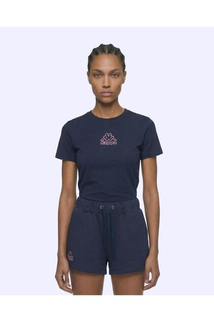 Logo Cindyna Tee Kadın Lacivert Regular Tişört