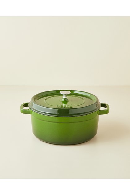 Cast Iron Deep Pot 24 cm Green Gradient