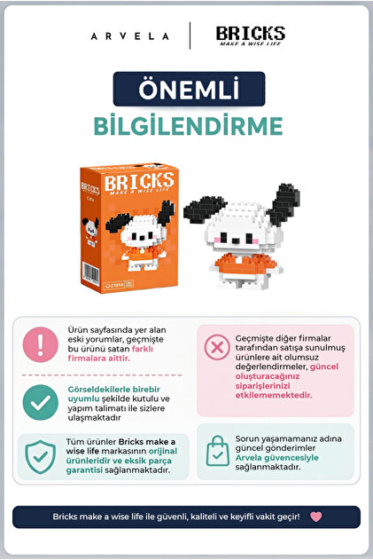 Bricks make a wise life Pochacco Sanrio 3d Yapboz Puzzle - Fiyatı