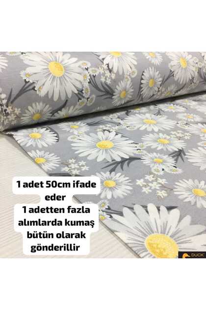 Duck kumaş leke ve su itici özelliği vardır ( Gri papatya 50 x 180 )