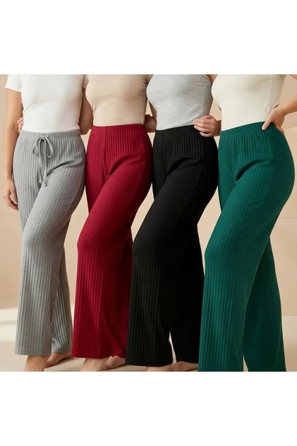 Sashaa 3'lü Kadın Likralı Rahat Pantolon & Eşofman, Gündelik Rahat Ev Giyim Pijama