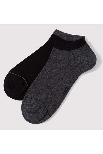 M090273-159 2 Pieces Heel Socks Unisex Socks Black