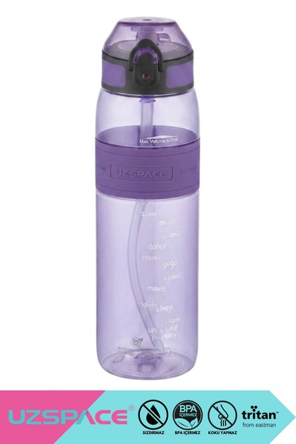 600ml Tritan Water Bottle with Silicone Body Straw (no bite)