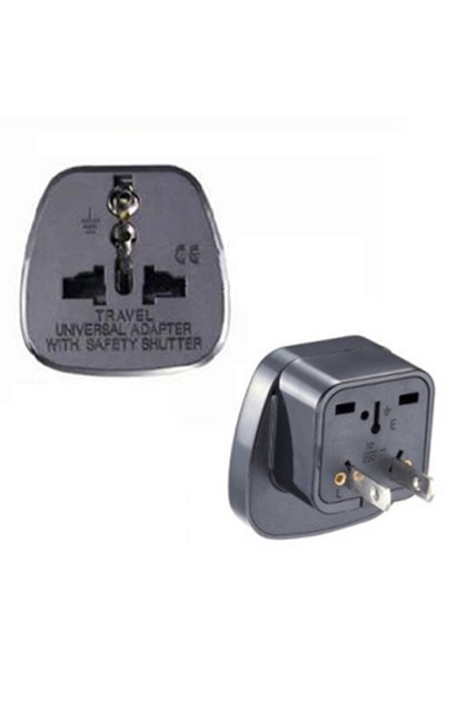 Black Type B 2pin Universal CE America European Kr AU EU to US UK USA Plug Adapter South Africa Indi