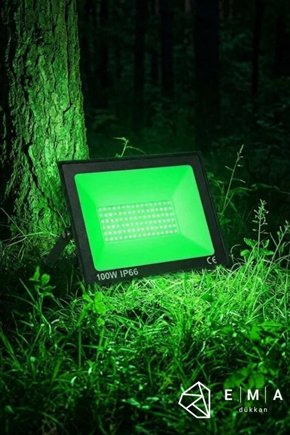 100W Yeşil LED Projektör - IP66 Su Geçirmez İnce Tablet Kasa Dış Mekan Aydınlatma