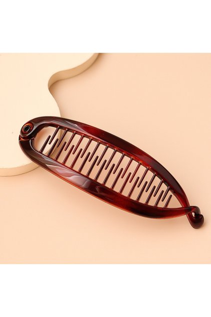 8 transparent red Matte Fish Shaped Banana Hairpin Ponytail Hair Clip Headband For Women Hair Access