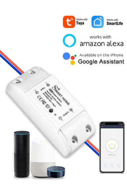 Tuya WiFi Breaker Tuya Smart WiFi Switch 10A Mini Intelligent Breaker Smart Life APP Wireless