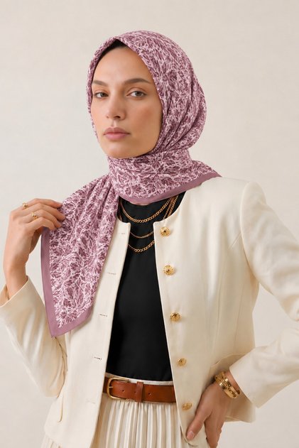 Women Scarf Cotton-Like Printed Scarf Lightweight Breathable Non-Slip Stylish Scarf