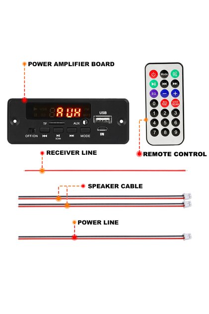 50W 50W Amplifier 12V MP3 Decoder Board 25W 5V 18V Bluetooth 5.0 USB TF FM Radio Module For Speaker