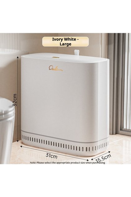 Large Slim Narrow Trash Can with Lid Press Open Bathroom Garbage Bin Sanitary Napkin Waste Basket Ga