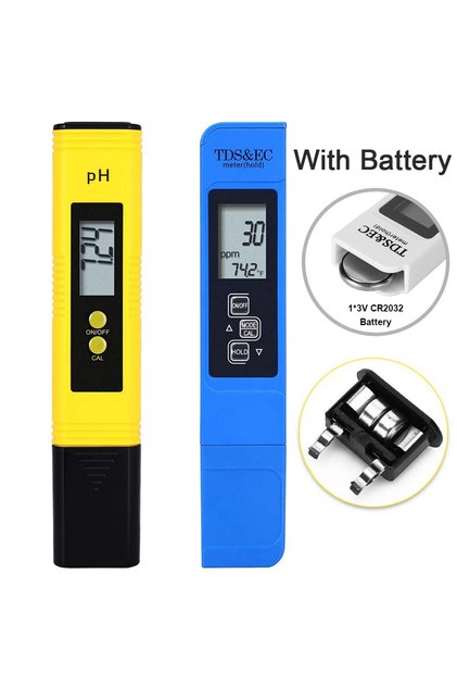 pH TDS blue Battery PH Meter & TDS Meter Digital Water Quality Tester 0-14 PH Meter Tester 0-9990PPM