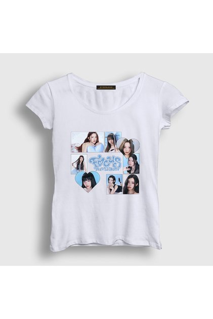 Women's White Band K-Pop Focus Hearts2Hearts T-Shirt 596359Tt