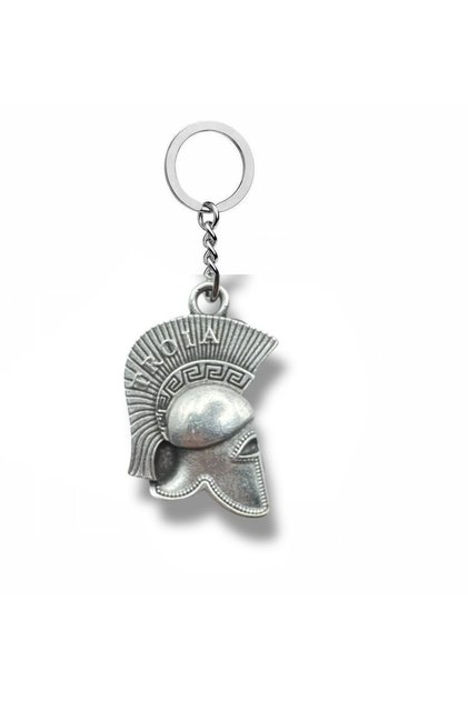Trojan Helmet Figured Knight Unisex Keychain – Metal Design