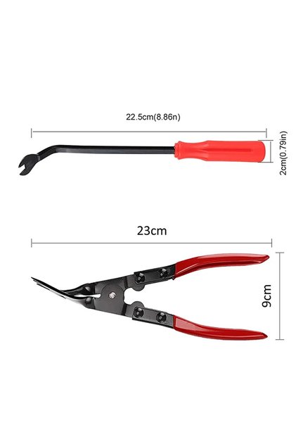 Red 2Pcs Car Bumper Retainer Clips Nail Puller Fastener Jaw Screwdriver Trim Removal Kit Plastic Riv
