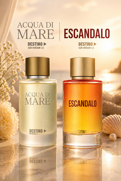 ESCANDALO EDP 100ml For Women With ACQUA DI MARE 100ml For Men – Perfume Combo Set