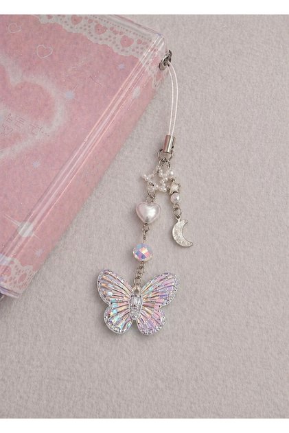Kelebek Yıldız Ay Kalp Fairycore Fiyonk Çanta Süsü Çanta Charm Telefon İpi Telefon Süsü Anahtarlık