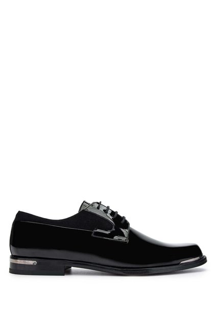 Men's Genuine Leather Black Patent Leather Classic Shoes