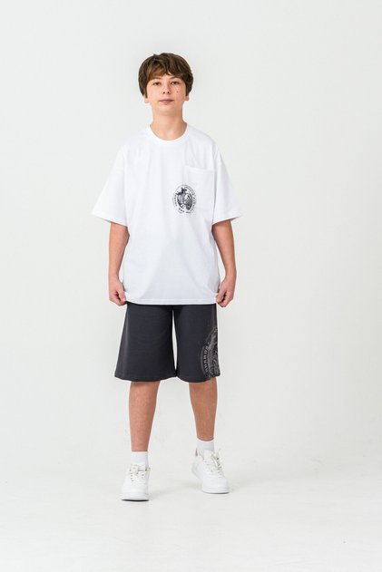Ust Pocket Ust Pocket Printed Back Printed Boys Shorts - T-Shirt Set