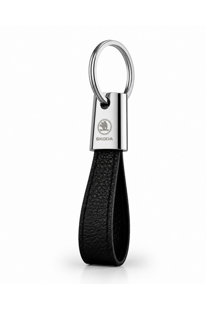 Luxury Skoda Keychain Metal Leather – Premium Stylish Design 11 X 2 cm Double-Sided Logo Car Accessory