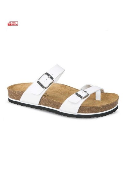9910-Z34 Women's Cross-Strapped Cork Sole Flip Flops