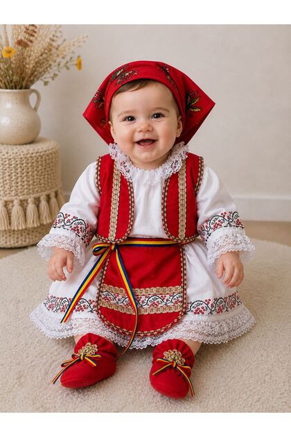 Costum Traditional pentru fetițe, 5 piese