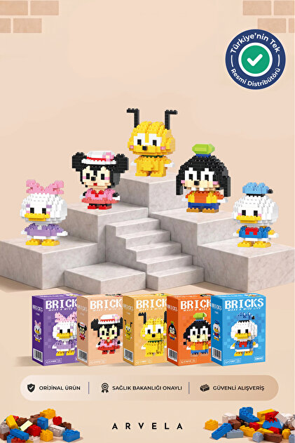 Arvela Bricks Disney Serisi: Donald & Daisy & Minnie & Pluto
