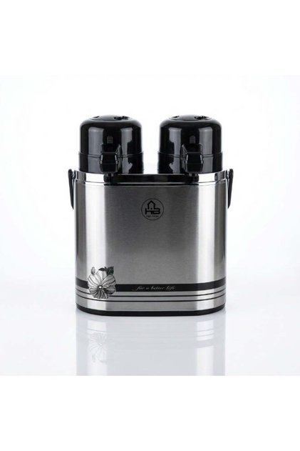 2-in-1 Twin Vacuum Thermos Flasks with Glass Inner Insulation (1.0L + 1.0L)