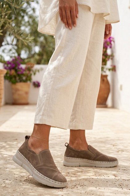 Genuine Suede Women's Casual Comfort Shoes Comfortable Sole Orthopedic Mother's Daily Summer Walking Shoes