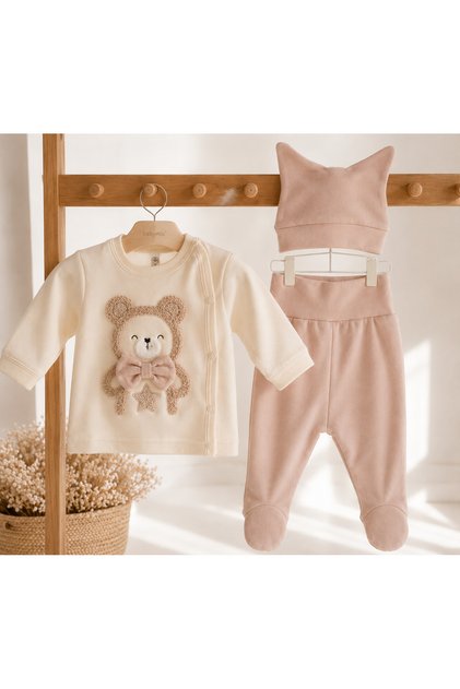 Premium Teddy Bear Embroidered Hospital Release Set of 3 0-3 Months