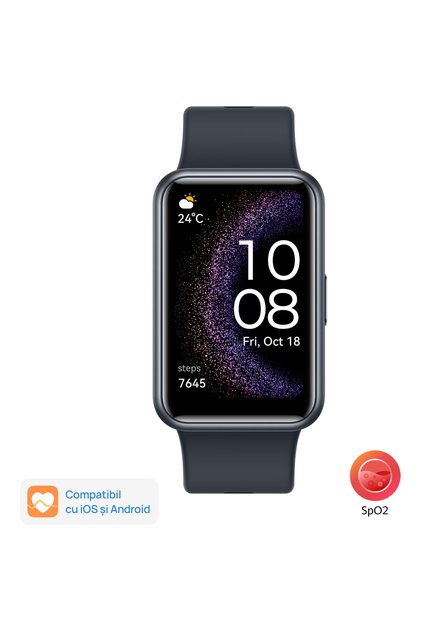 Смарт часовник Watch FIT SE, Силиконова каишка, Звездно черно